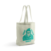 Tan tote bag with Friday Saturday Sunday restaurant logo and grim reaper design